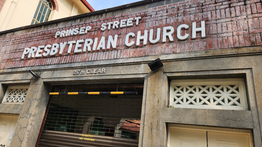 Prinsep Street Presbyterian Sign