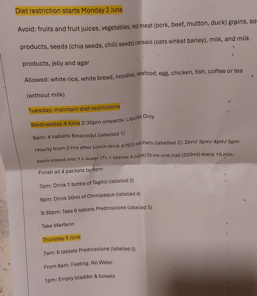 Colonoscopy-instructions